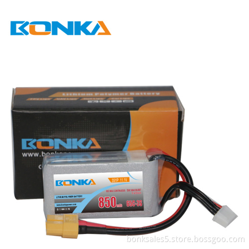 Bonka 850mAh 65C 3S1P 11.1V Lipo Fit for FPV Quad